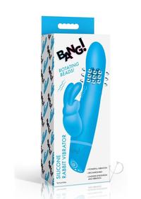 Bang! Rotating Beads Rechargeable Silicone Rabbit Vibrator- Blue