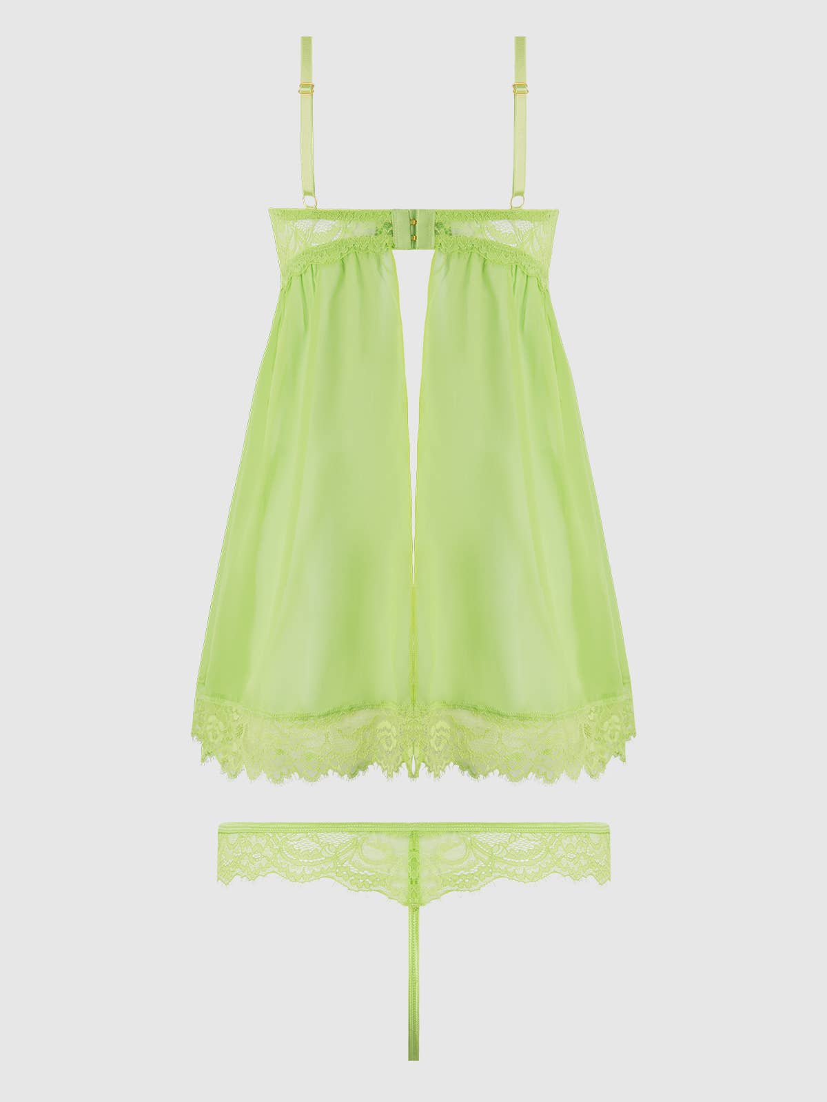SHAVON LACE & CHIFFON BABYDOLL & G-STRING SET
