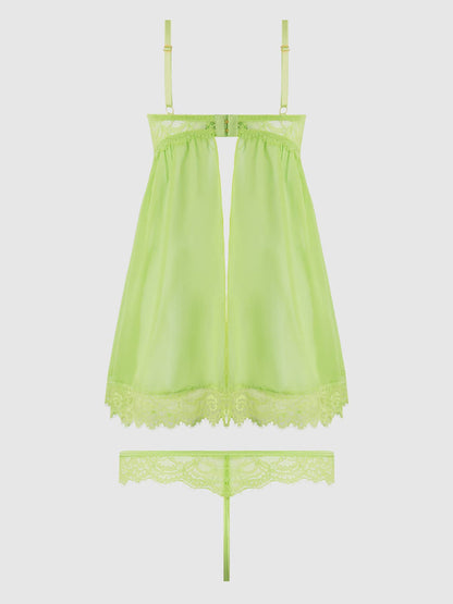 SHAVON LACE & CHIFFON BABYDOLL & G-STRING SET