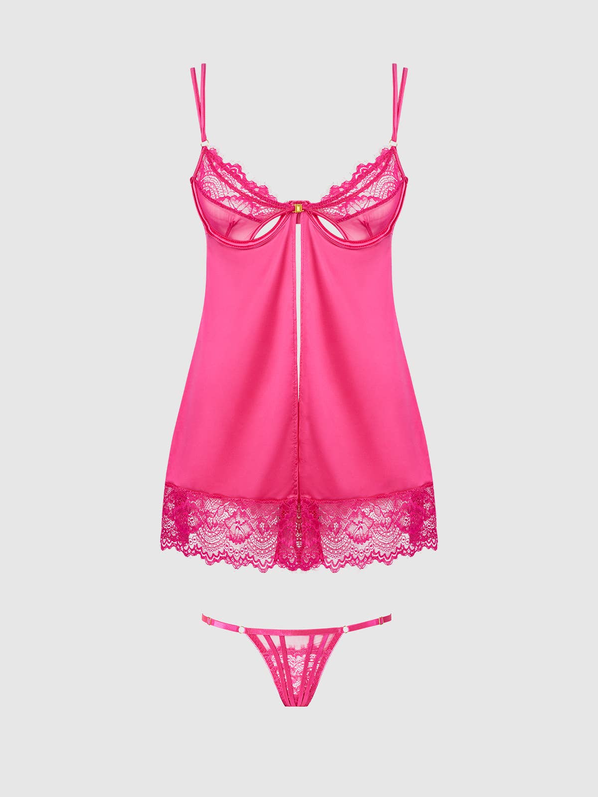 ISSADORA LACE OPENABLE CUP BABYDOLL & G-STRING SET