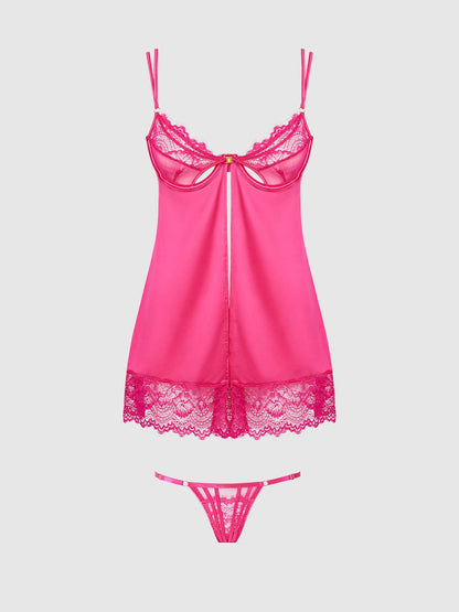 ISSADORA LACE OPENABLE CUP BABYDOLL & G-STRING SET
