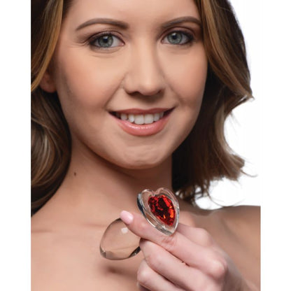 RED HEART GLASS ANAL PLUG