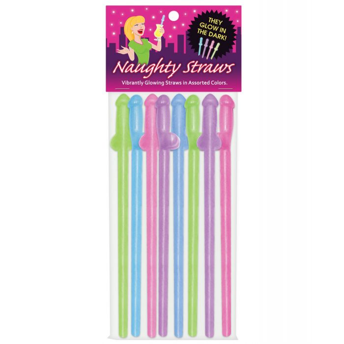 GLOW IN THE DARK PENIS STRAWS