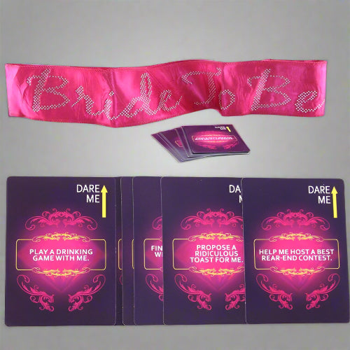 Cloud 9 Lingerie | Bachelorette Party Supplies in Corpus Christi | BRIDE TO BE SASH & DARE ME PARTY GAME