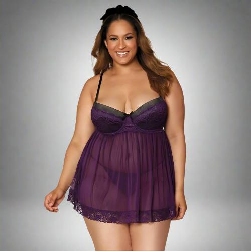 Cloud 9 Lingerie | Sexy Babydolls in Corpus Christi, Tx | Queen for the Night Babydoll Set for Plus Size Women