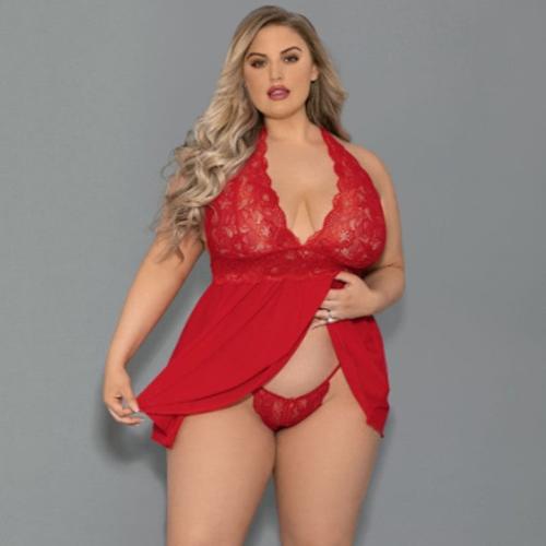 Cloud 9 Lingerie | Sexy Lingerie Store in Corpus Christi | Red Shorty Babydoll Set for Miss and Plus Sizes