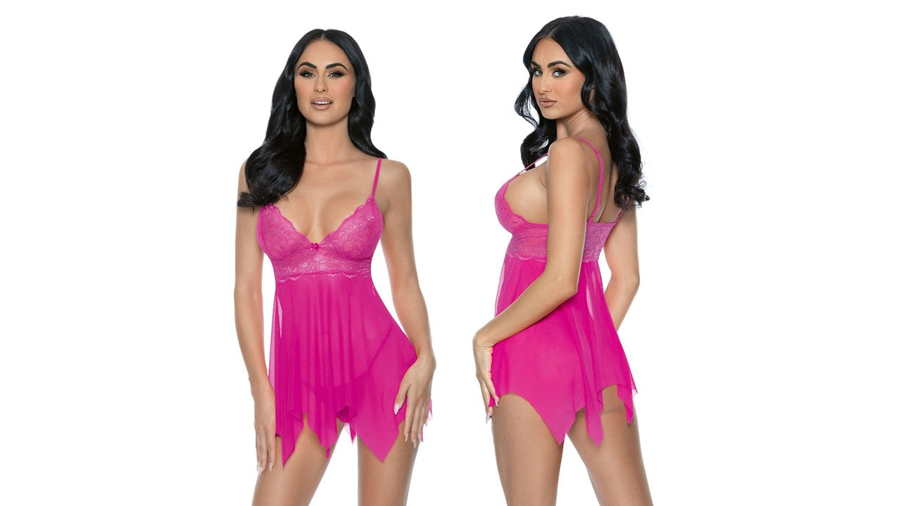 PINK FUSCHIA BABYDOLL SET