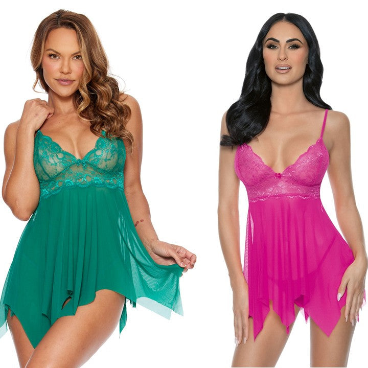 Cloud 9 Lingerie | Romantic Bedroom Lingerie Store in Corpus Christi | HANDKERCHIEF BABYDOLL SET