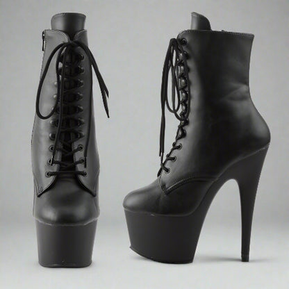 Cloud 9 Lingerie | Sexy Stripper Shoes in Corpus Christi | FAUX LEATHER LACE UP BOOTS