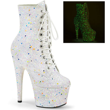 Cloud 9 Lingerie | Sexy Stripper Shoes in Corpus Christi | WHITE UV LIGHT UP ANkLE BOOTS