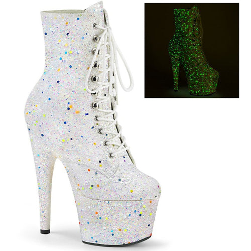 Cloud 9 Lingerie | Sexy Stripper Shoes in Corpus Christi | WHITE UV LIGHT UP ANkLE BOOTS