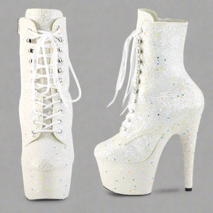 Cloud 9 Lingerie | Sexy Stripper Shoes in Corpus Christi | WHITE UV LIGHT UP ANkLE BOOTS