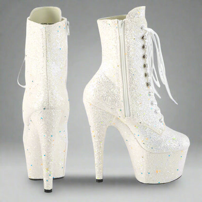 Cloud 9 Lingerie | Sexy Stripper Shoes in Corpus Christi | WHITE UV LIGHT UP ANkLE BOOTS