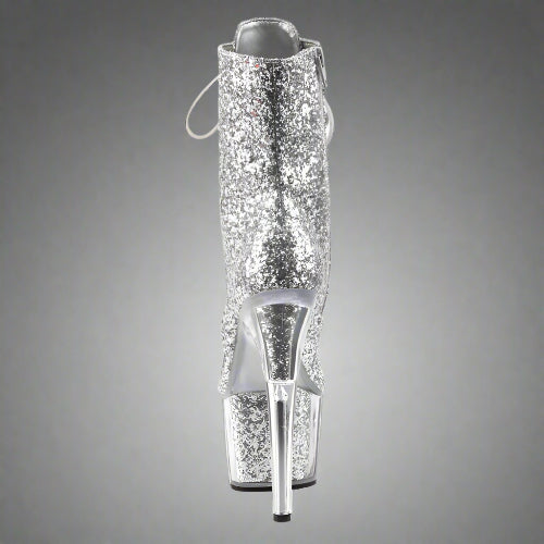 Cloud 9 Lingerie | Sexy Shoes in Corpus Christi | SILVER GLITTER ANKLE HIGH BOOTS