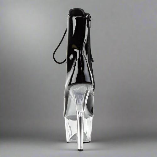 Cloud 9 Lingerie | Sexy Stripper Shoes in Corpus Christi | 7" BLACK AND CLEAR STRIPPER BOOTS