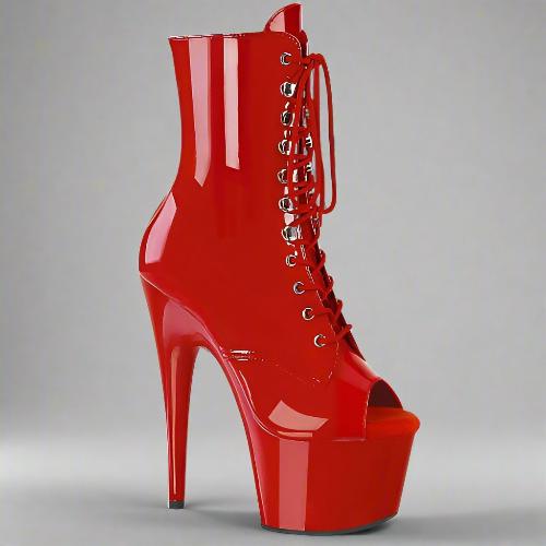 Cloud 9 Lingerie | Sexy Stripper Shoes in Corpus Christi | 7-INCH RED PLATFORM ANKLE BOOTS