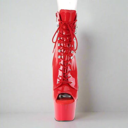 Cloud 9 Lingerie | Sexy Stripper Shoes in Corpus Christi | 7-INCH RED PLATFORM ANKLE BOOTS