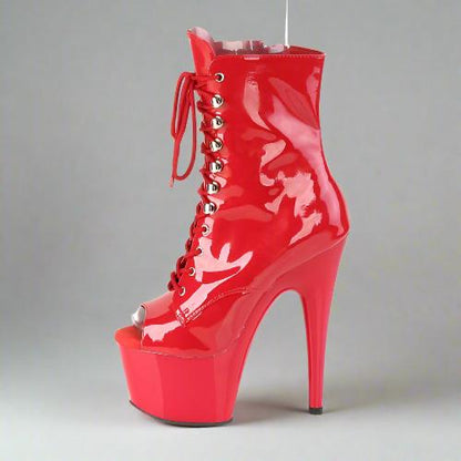 Cloud 9 Lingerie | Sexy Stripper Shoes in Corpus Christi | 7-INCH RED PLATFORM ANKLE BOOTS