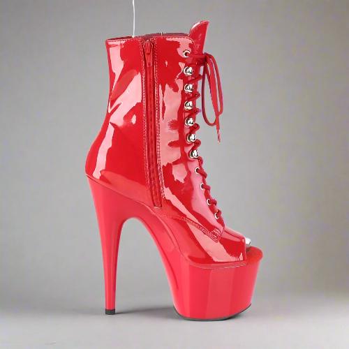 Cloud 9 Lingerie | Sexy Stripper Shoes in Corpus Christi | 7-INCH RED PLATFORM ANKLE BOOTS