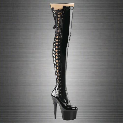 7" SIDE LACE UP THIGH HIGH BOOTS