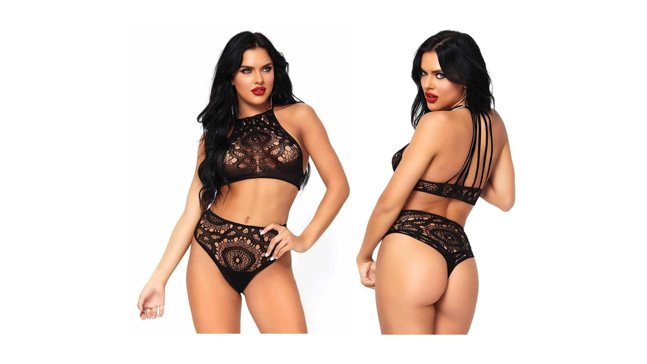 WHITE LACE CROCHET BRALETTE SET