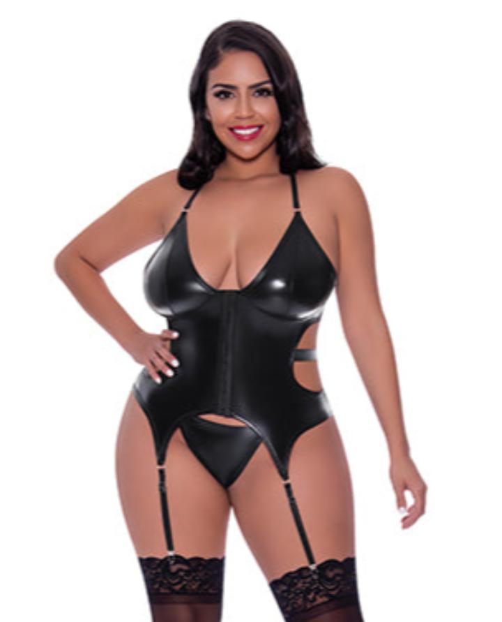 Cloud 9 Lingerie | Sexy Fetish Lingerie in Corpus Christi | WET LOOK BUSTIER SET