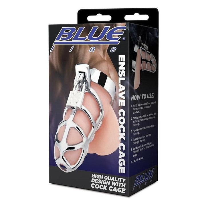 Cloud 9 Lingerie | Chastity Cages in Corpus Christi | BLUE LINE ENSLAVE COCK CAGE