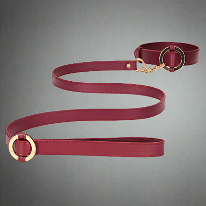 Cloud 9 Lingerie | Sexy BDSM Adult Toys in Corpus Christi | BURGUNDY COLLAR AND LEASH SET