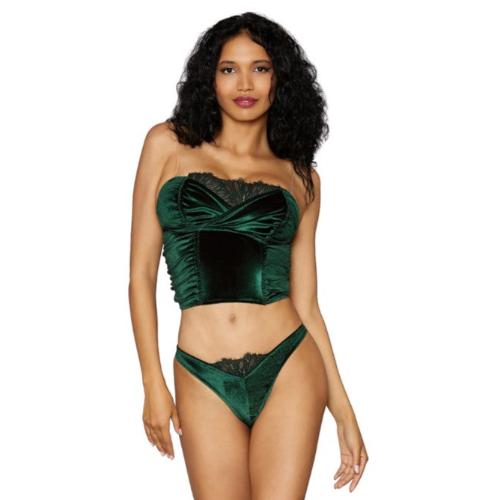 Cloud 9 Lingerie | Sexy Lingerie in Corpus Christi | EVERGREEN VELVET 2-PIECE SET | 27.99