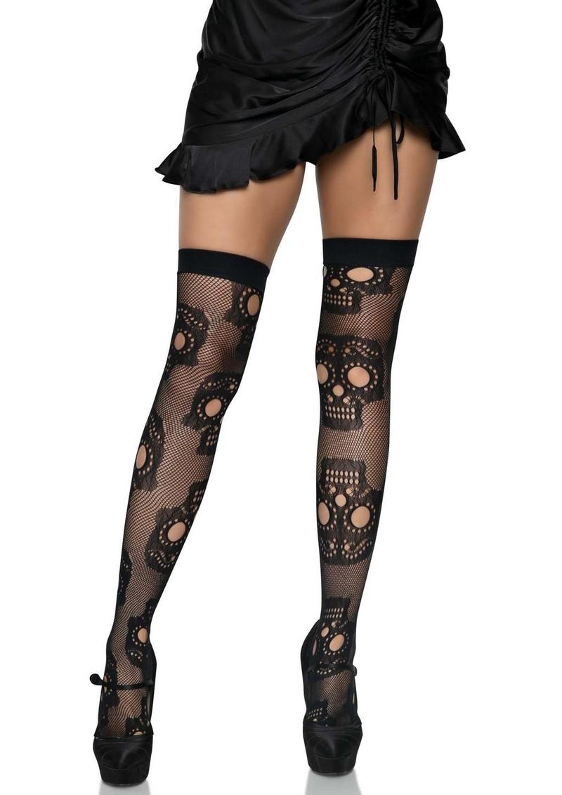 SUGAR SKULL THIGH HIGH STOCKINGS