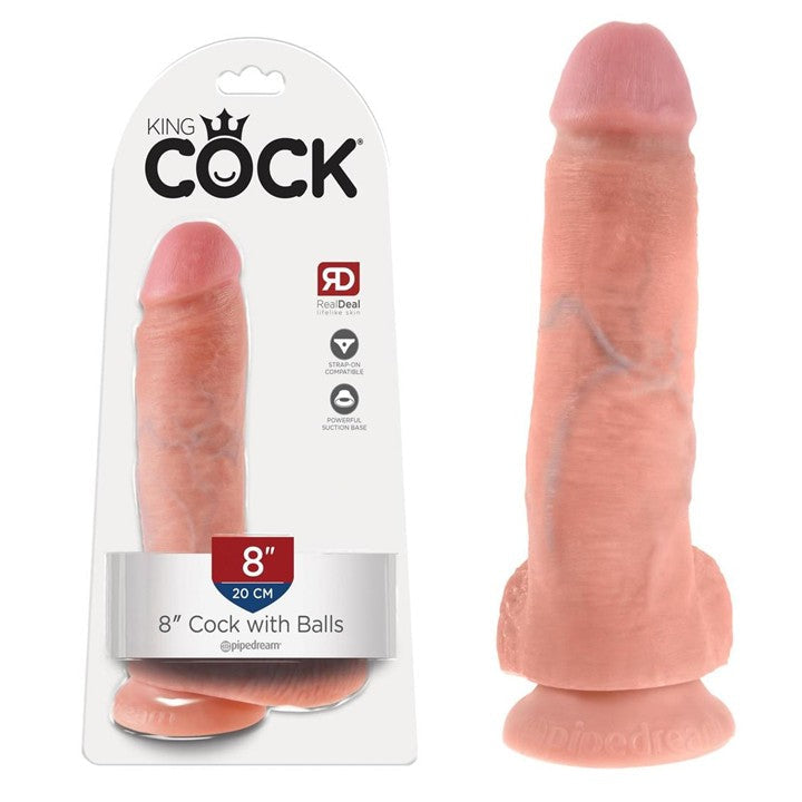 Cloud 9 Lingerie | Adult Toy Store in Corpus Christi | KING COCK 8" COCK WITH BALLS