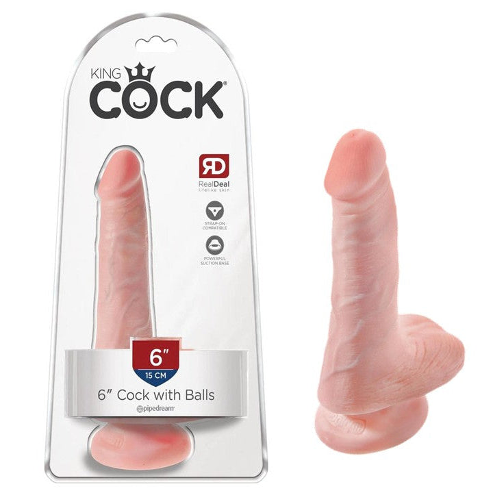 Cloud 9 Lingerie | Adult Toys in Corpus Christi | KING COCK 6" DILDO WITH BALLS
