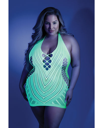 Cloud 9 Lingerie | Sexy Bedroom Lingerie in Corpus Christi | BLACK LIGHT NEON GREEN DRESS