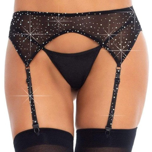 Cloud 9 Lingerie | Sexy Lingerie Store in Corpus Christi | BLACK RHINESTONE GARTERBELT