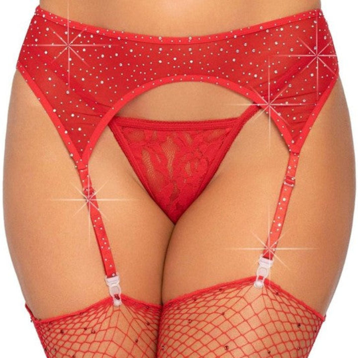 Cloud 9 Lingerie | Sexy Lingerie Store in Corpus Christi | RED RHINESTONE GARTERBELT