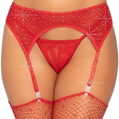 Cloud 9 Lingerie | Sexy Lingerie Store in Corpus Christi | RED RHINESTONE GARTERBELT