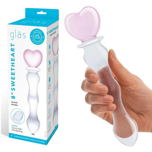 Cloud 9 Lingerie | Adult Toy Store in Corpus Christi | GLAS 8" SWEETHEART GLASS DILDO
