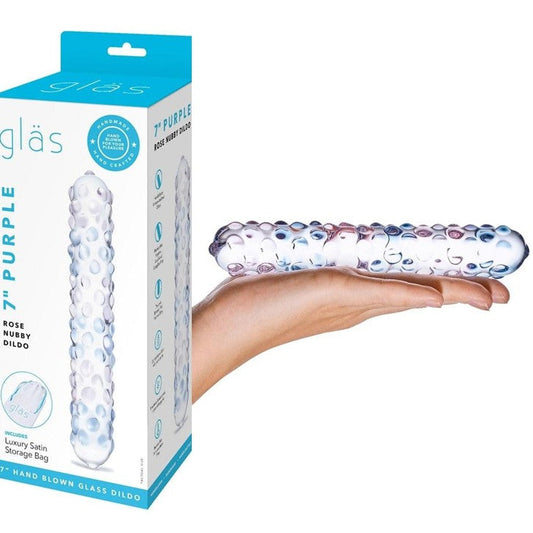 Cloud 9 Lingerie | Adult Toys in Corpus Christi | GLAS 7-INCH PURPLE ROSE NUBBY DILDO