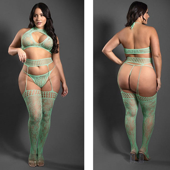 Cloud 9 Lingerie | Sexy Lingerie in Corpus Christi | STRETCH MINT GREEN GARTER SET