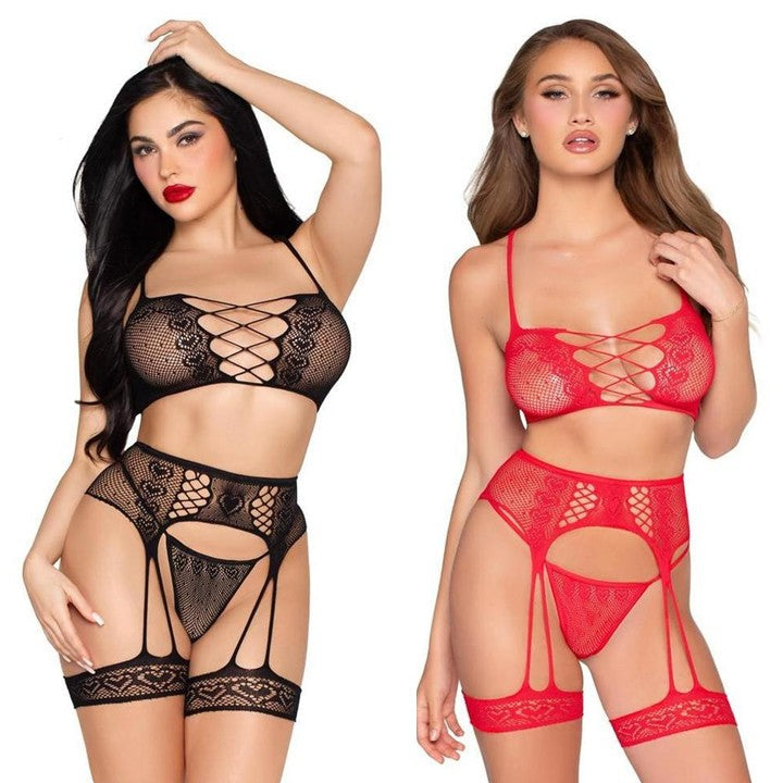 Cloud 9 Lingerie | Sexy Lingerie Store in Corpus Christi | DOTTED NET GARTER SET