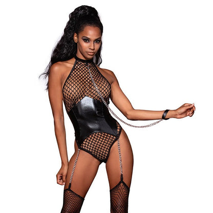 Cloud 9 Lingerie | Erotic Fetish BDSM Lingerie in Corpus Christi | PROVOCATIVE FAUX CORSET & LARGE NET TEDDY