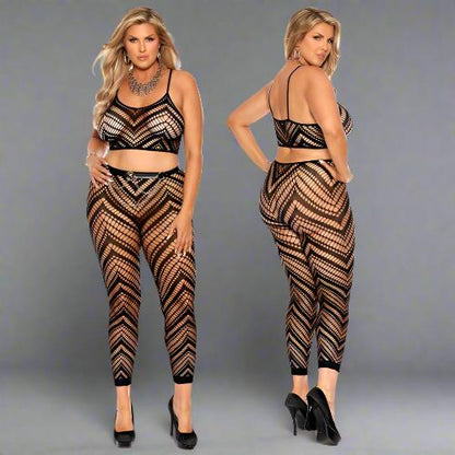 Cloud 9 Lingerie | Sexy Lingerie in Corpus Christi | ZIG ZAG NET LEGGINGS SET