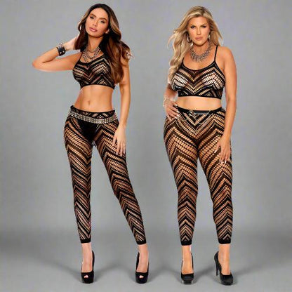 Cloud 9 Lingerie | Sexy Lingerie in Corpus Christi | ZIG ZAG NET LEGGINGS SET