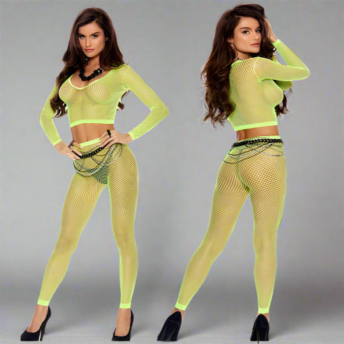 Cloud 9 Lingerie | Sexy Lingerie Store in Corpus Christi | NEON GREEN LEGGINGS SET