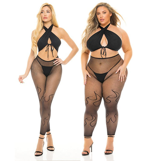 Cloud 9 Lingerie | Sexy Leggings in Corpus Christi | FLAMING FISHNET LEGGINGS SET