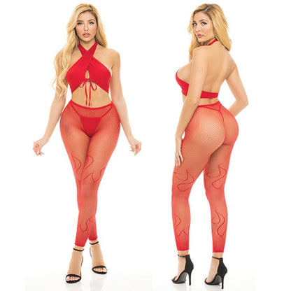 Cloud 9 Lingerie | Sexy Leggings in Corpus Christi | FLAMING FISHNET LEGGINGS SET