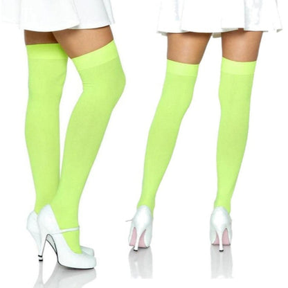 Cloud 9 Lingerie | Stockings & Hosiery in Corpus Christi | NEON GREEN OPAQUE THIGH HIGH STOCKINGS 