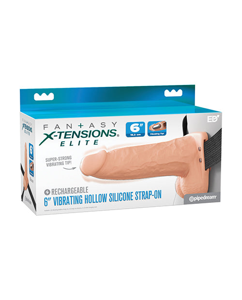 Fantasy X-Tensions Elite 6" Vibrating Hollow Strap-On - Light