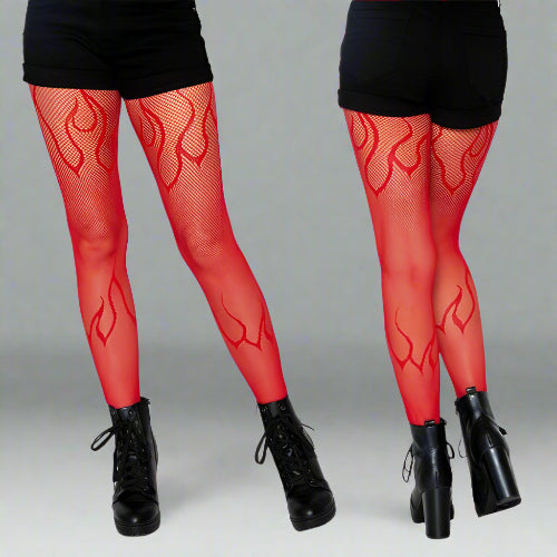 Cloud 9 Lingerie | Sexy Lingerie Store in Corpus Christi | FLAME PATTERN FISHNET PANTYHOSE 