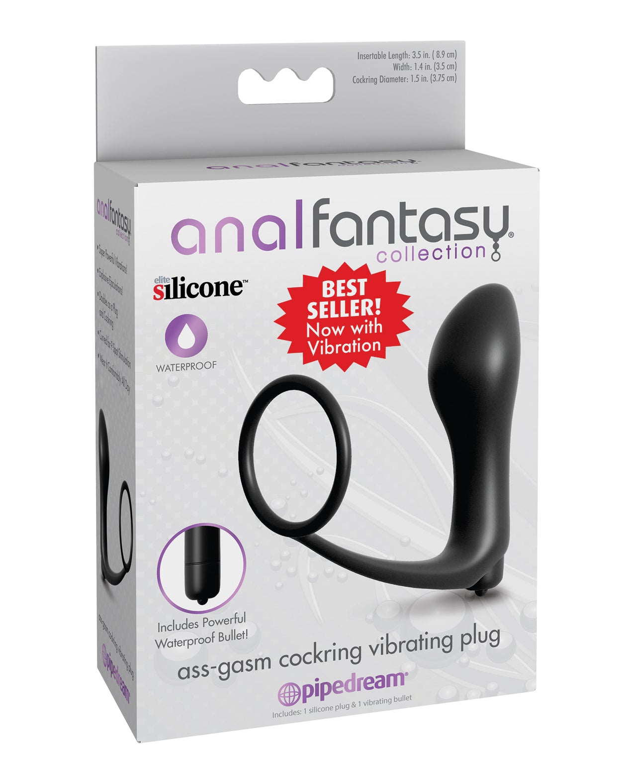 ASS-GASM VIBRATING COCK RING WITH PLUG